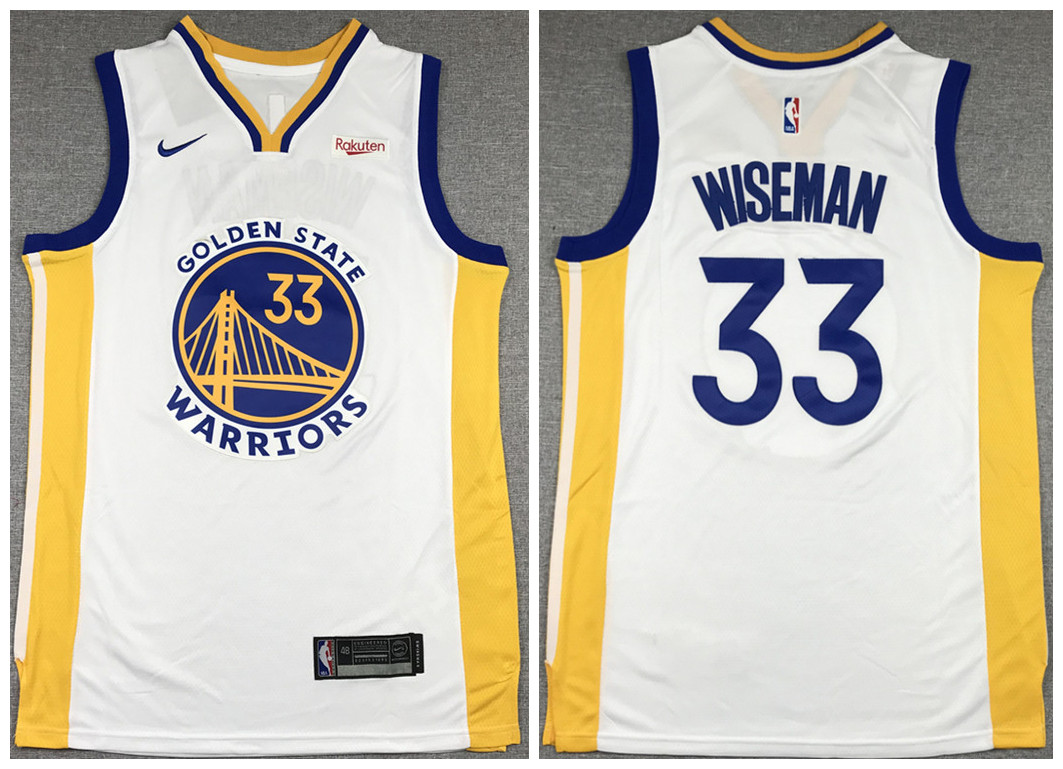 Men's Golden State Warriors #33 James Wiseman White Icon NBA Edition Stitched Jersey